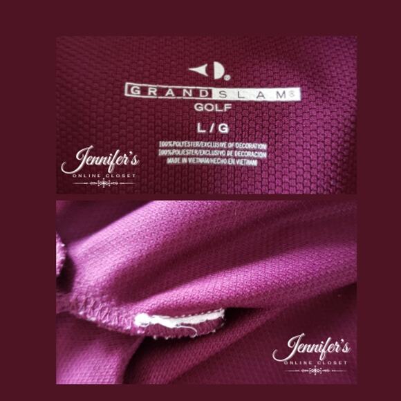 3/$25 Grand Slam Men's Deep Purple Golf Polo Shirt Size Large - Picture 6 of 8